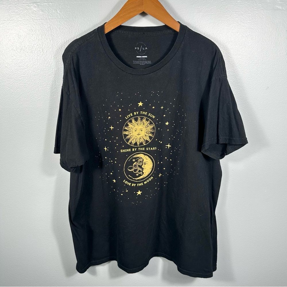 PS/LA Pacsun Black Short Sleeve Oversized Constellation Galaxy Tee One Size